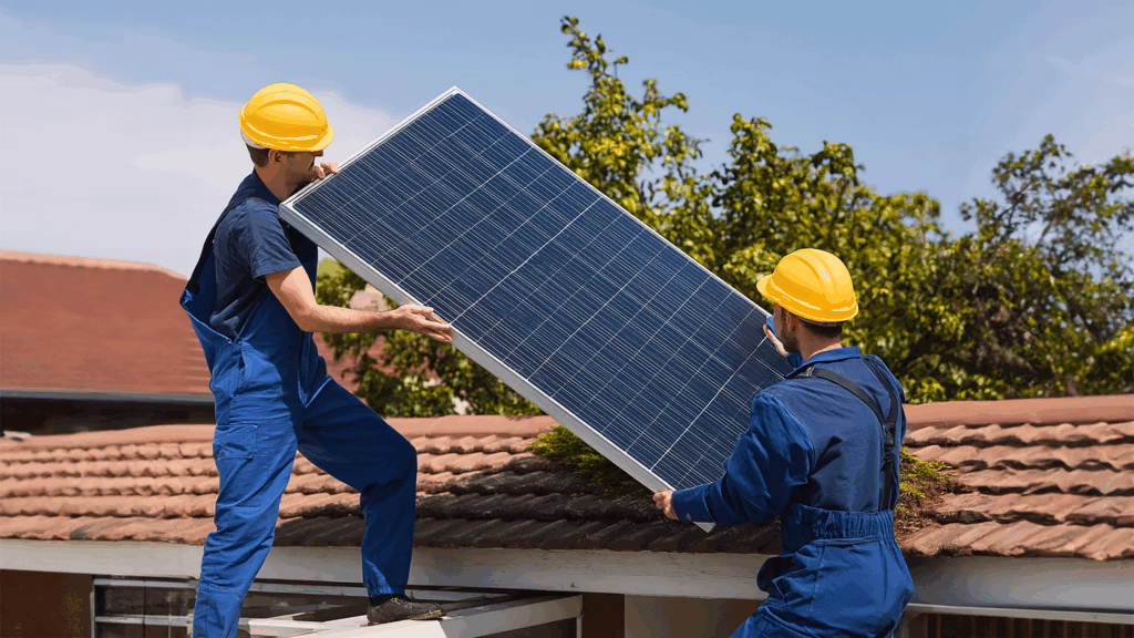 installing solar panels 